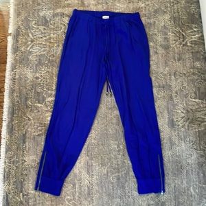 Bright Blue, comfy, splendid jogger pants. Great zipper detail- worn once!